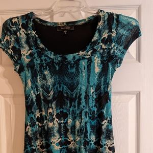 Karen Kane Dress XS Navy/Teal above the knee